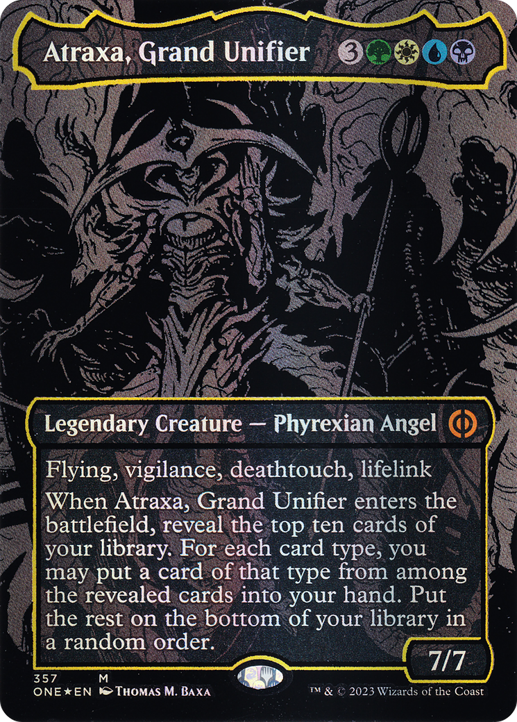 {R} Atraxa, Grand Unifier (Oil Slick Raised Foil) [Phyrexia: All Will Be One][ONE 357] - Misty Mountain Games