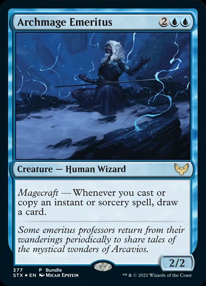 {R} Archmage Emeritus (Bundle) [Strixhaven: School of Mages Promos][PA STX 377]