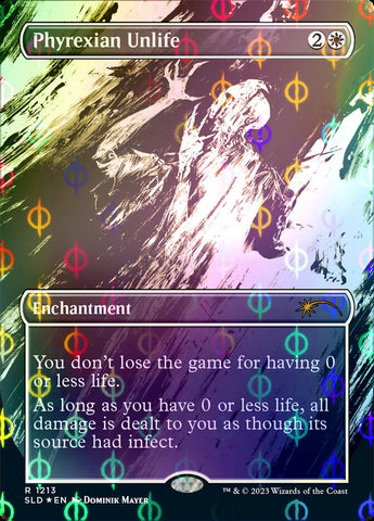 {R} Phyrexian Unlife (Borderless Ichor Step-and-Compleat Foil) [Secret Lair Drop Series][SLD 1213]