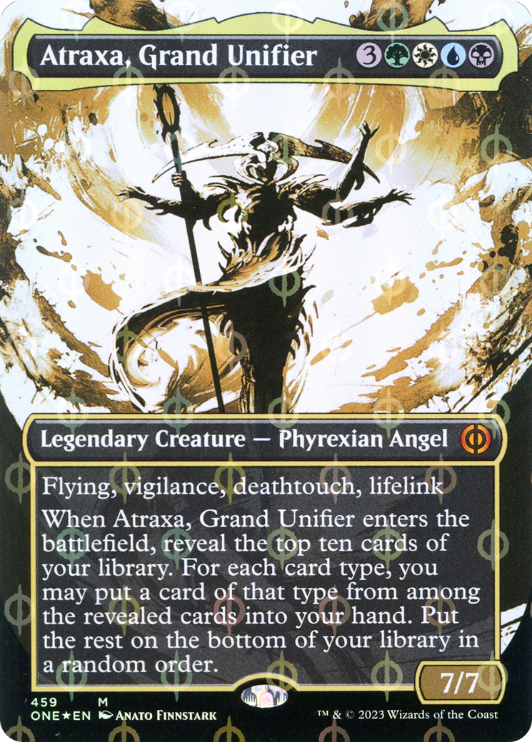 {R} Atraxa, Grand Unifier (Borderless Ichor Step-and-Compleat Foil) [Phyrexia: All Will Be One][ONE 459]