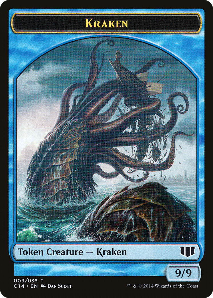 {T} Kraken // Zombie (011/036) Double-sided Token [Commander 2014 Tokens][TC14 009]