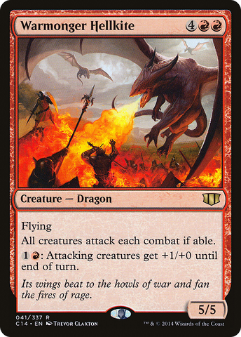 {R} Warmonger Hellkite [Commander 2014][C14 041]