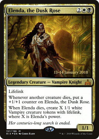 {R} Elenda, the Dusk Rose [Rivals of Ixalan Prerelease Promos][PR RIX 157]