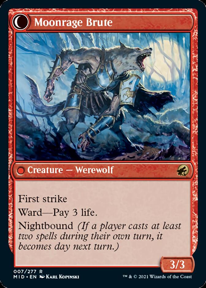 {R} Brutal Cathar // Moonrage Brute [Innistrad: Midnight Hunt][MID 007]