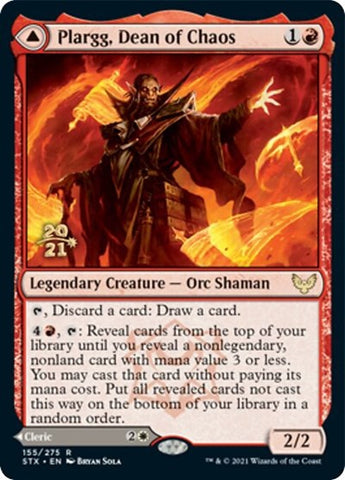 {R} Plargg, Dean of Chaos // Augusta, Dean of Order [Strixhaven: School of Mages Prerelease Promos][PR STX 155]