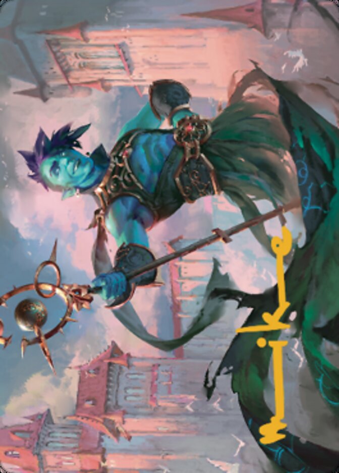 {A} Haughty Djinn Art Card (Gold-Stamped Signature) [Dominaria United Art Series][GS ADMU 015]