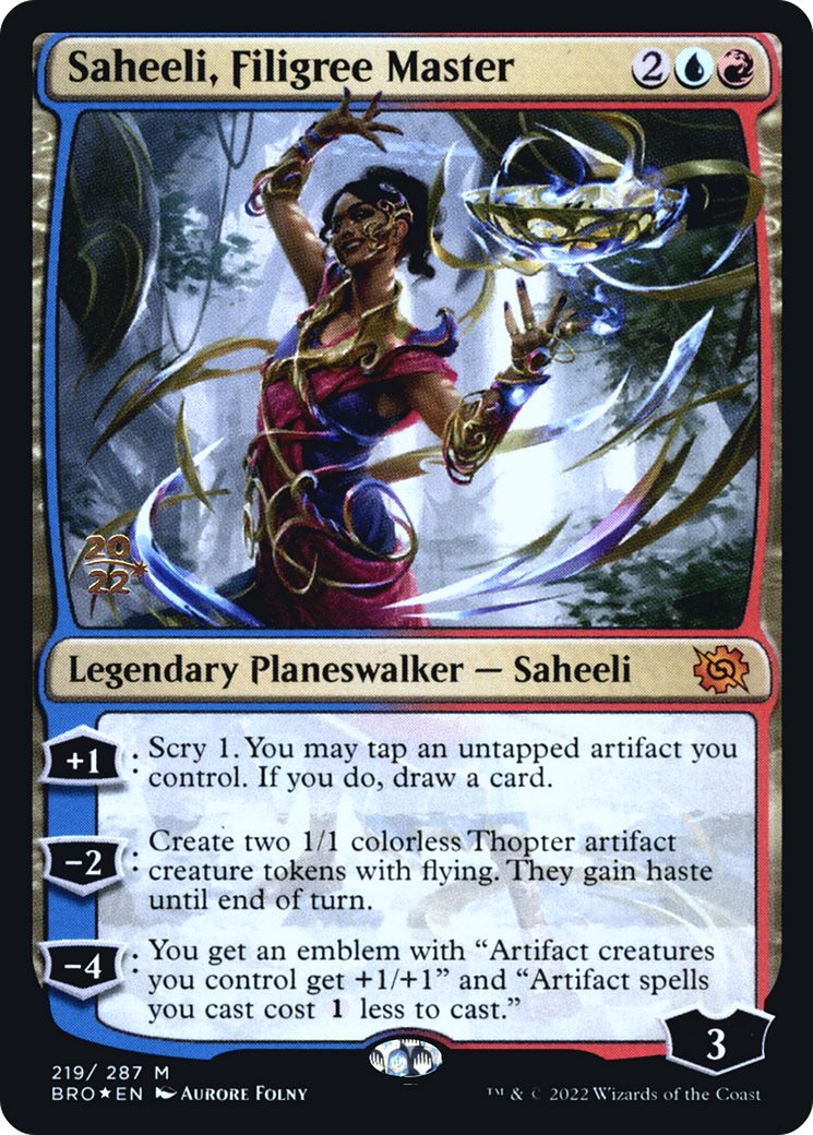 {R} Saheeli, Filigree Master [The Brothers' War: Prerelease Promos][PR BRO 219]