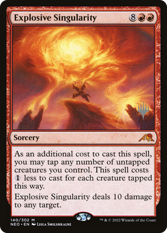 {R} Explosive Singularity (Promo Pack) [Kamigawa: Neon Dynasty Promos][PP NEO 140]
