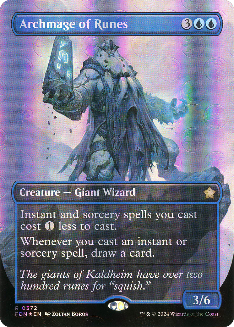 {@R} Archmage of Runes (Borderless) (Mana Foil) [Foundations][FDN 372]