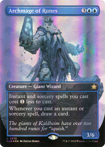 {@R} Archmage of Runes (Borderless) (Mana Foil) [Foundations][FDN 372]