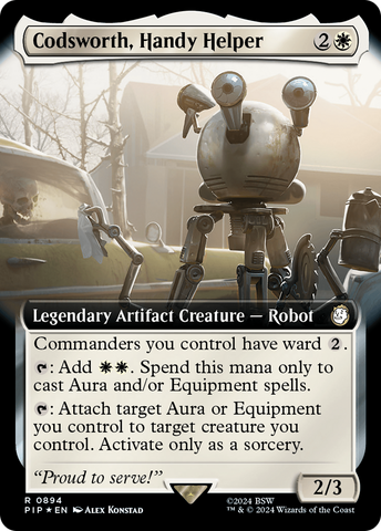 {R} Codsworth, Handy Helper (Extended Art) (Surge Foil) [Fallout][PIP 894]