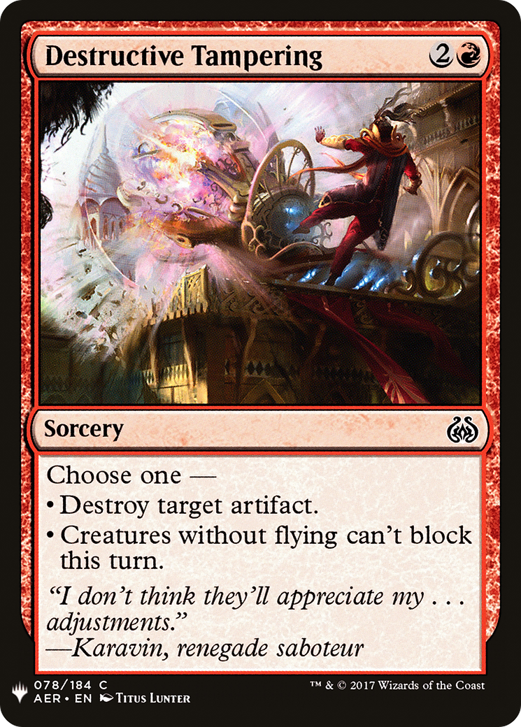 {C} Destructive Tampering [Mystery Booster][LS AER 078]