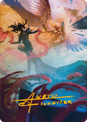 {A} Drana and Linvala Art Card (Gold-Stamped Signature) [March of the Machine Art Series][GS AMOM 058]