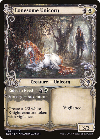 {C} Lonesome Unicorn // Rider in Need (Showcase) [Throne of Eldraine][ELD 276]