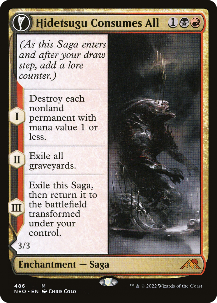 {R} Hidetsugu Consumes All // Vessel of the All-Consuming (Extended Art) [Kamigawa: Neon Dynasty][NEO 486]