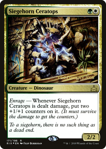 {R} Siegehorn Ceratops [Rivals of Ixalan Prerelease Promos][PR RIX 171]