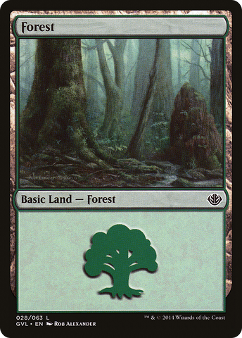 {B}[GVL 028] Forest (28) (Garruk vs. Liliana) [Duel Decks Anthology]