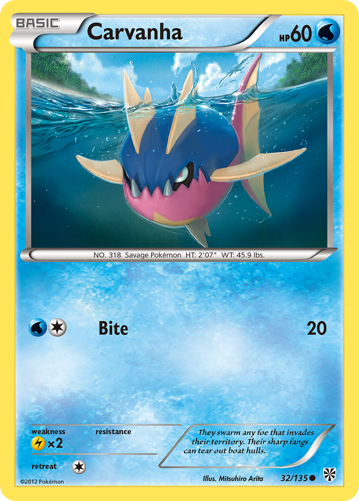 [PKM-C] Carvanha (32/135) [Black & White: Plasma Storm]