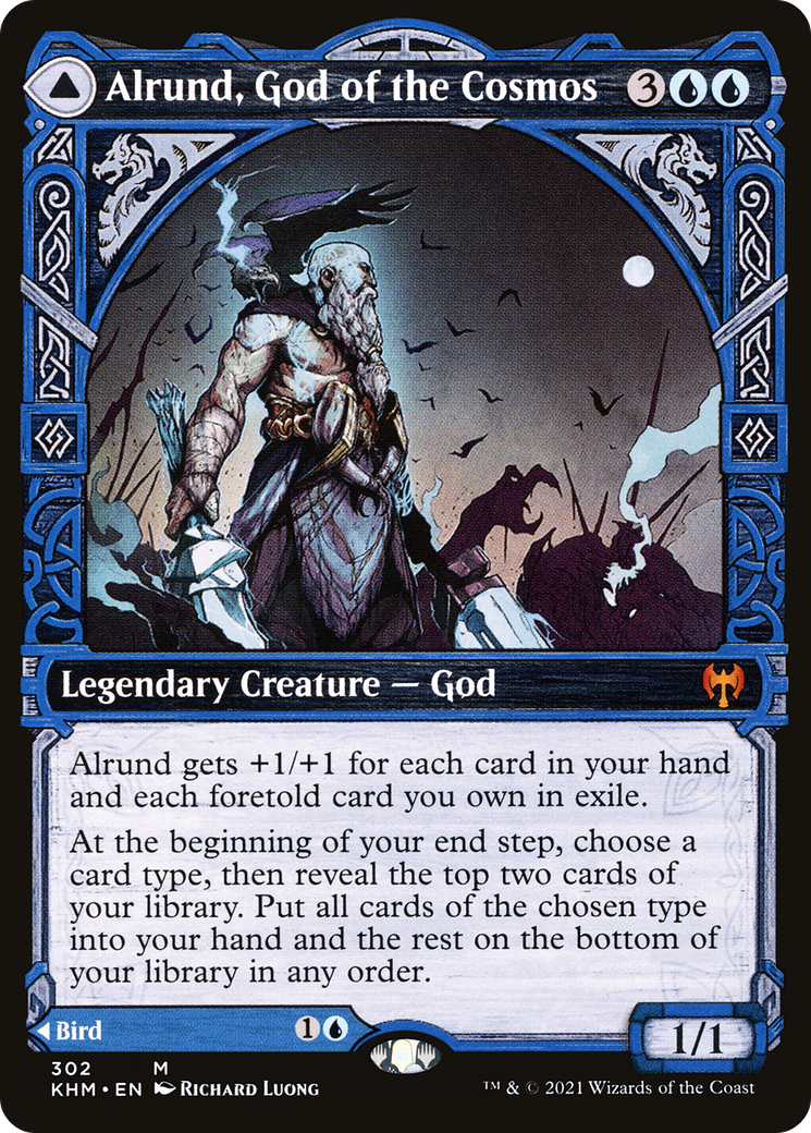 {R} Alrund, God of the Cosmos // Hakka, Whispering Raven (Showcase) [Kaldheim][KHM 302]