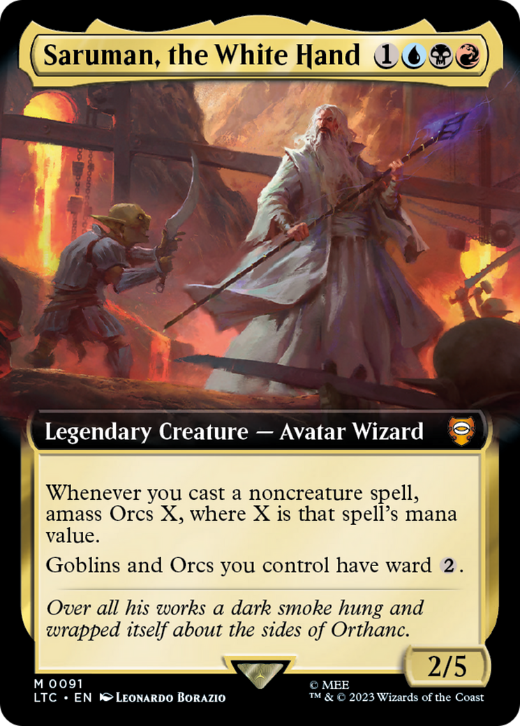 {R} Saruman, the White Hand (Extended Art) [The Lord of the Rings: Tales of Middle-Earth Commander][LTC 091]