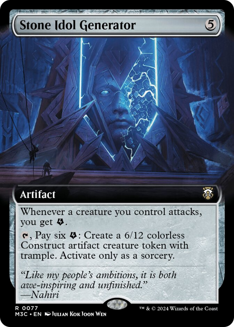 {R} Stone Idol Generator (Extended Art) (Ripple Foil) [Modern Horizons 3 Commander][RPF M3C 077]