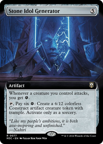 {R} Stone Idol Generator (Extended Art) (Ripple Foil) [Modern Horizons 3 Commander][RPF M3C 077]
