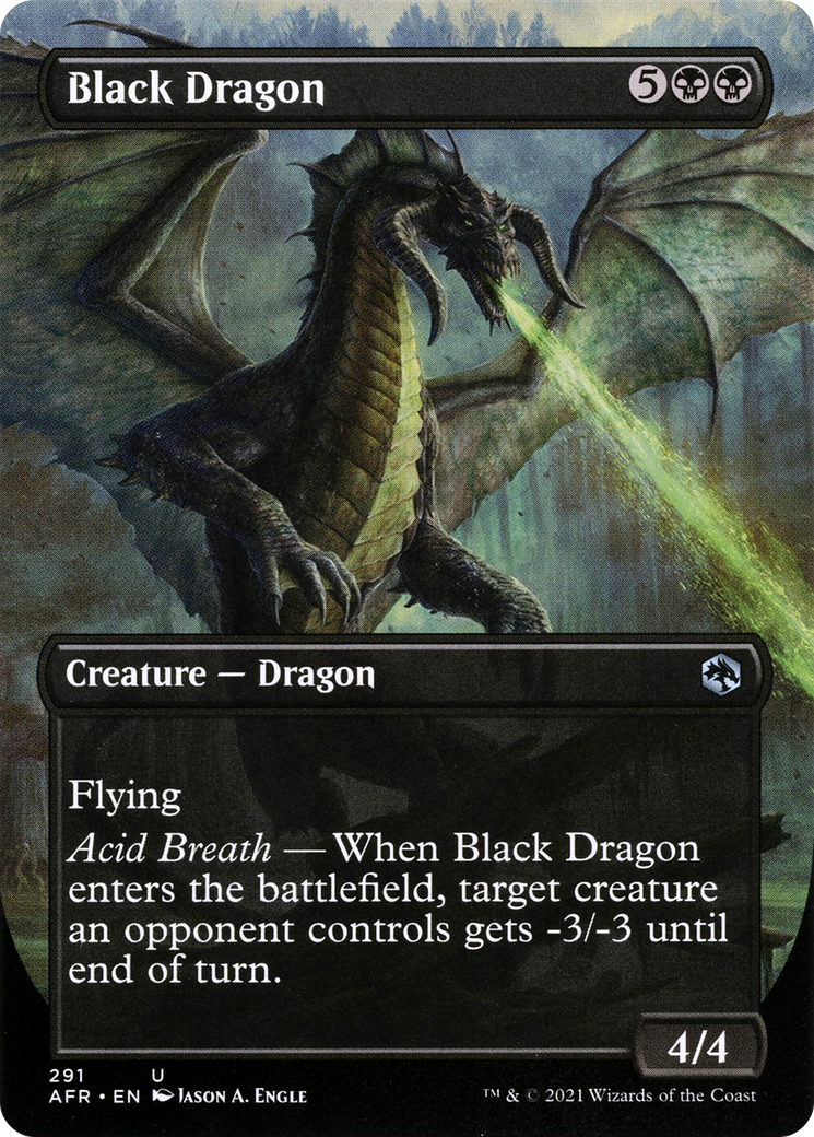 {C} Black Dragon (Borderless Alternate Art) [Dungeons & Dragons: Adventures in the Forgotten Realms][AFR 291]