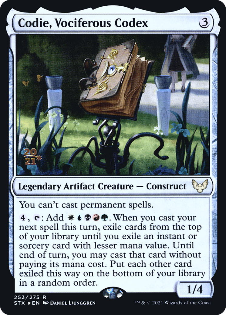 {R} Codie, Vociferous Codex [Strixhaven: School of Mages Prerelease Promos][PR STX 253]