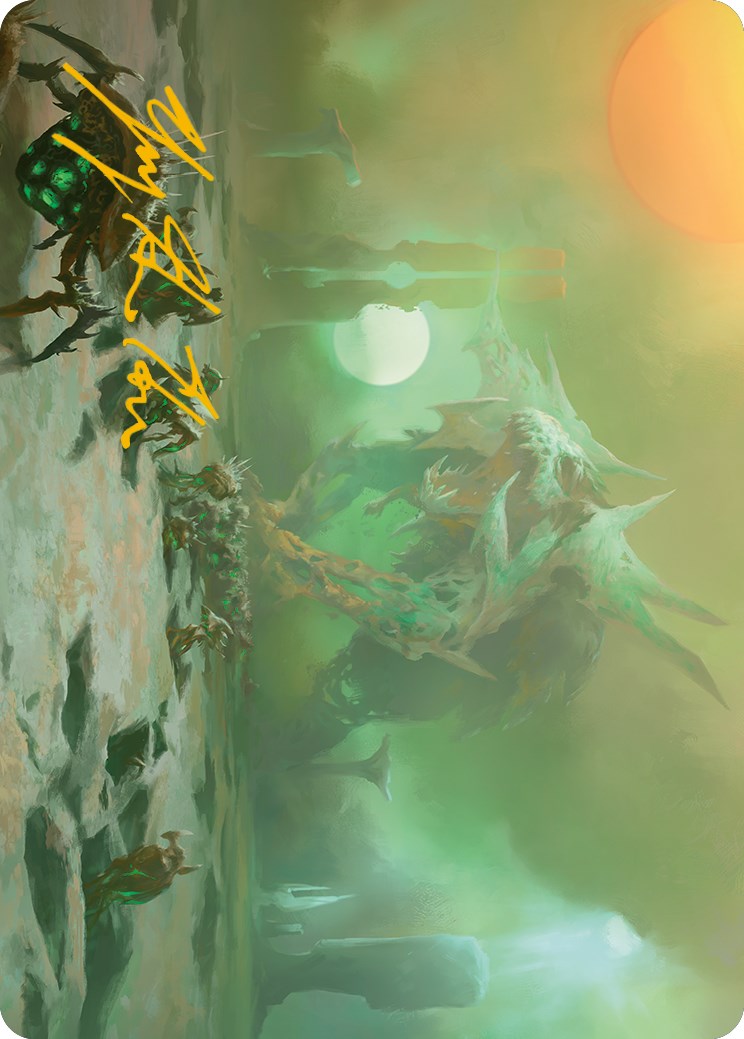 {A} Green Sun's Twilight Art Card (Gold-Stamped Signature) [Phyrexia: All Will Be One Art Series][GS AONE 039]