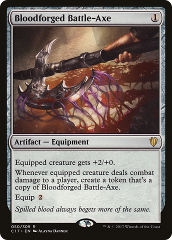 {R} Bloodforged Battle-Axe [Commander 2017][C17 050]