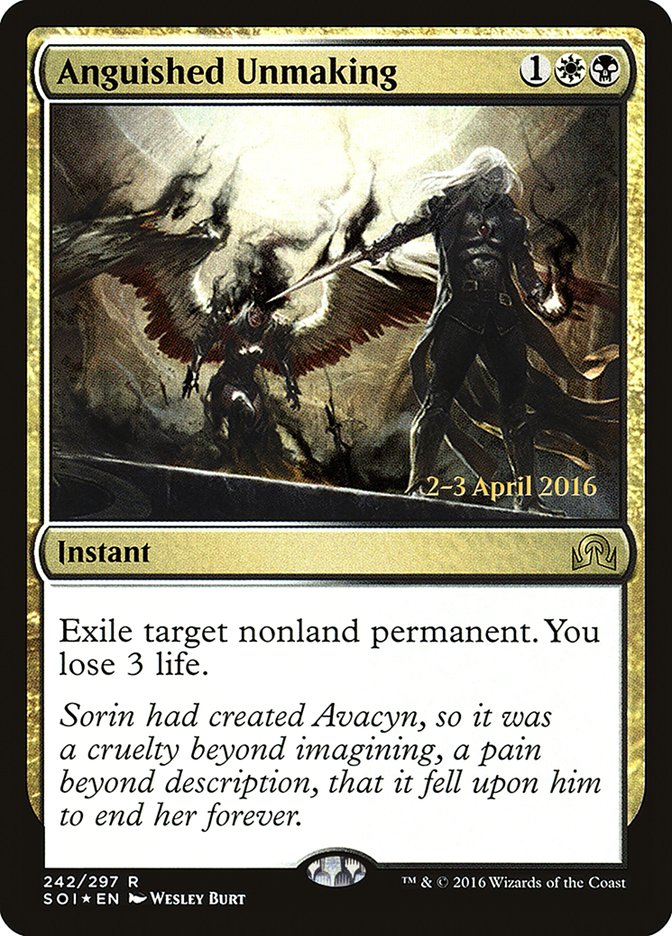 {R} Anguished Unmaking [Shadows over Innistrad Prerelease Promos][PR SOI 242]