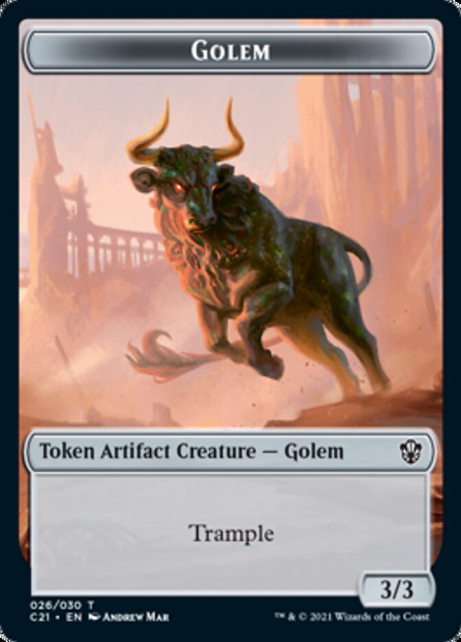 {T} Golem (026) // Thopter Token [Commander 2021 Tokens][TC21 026]