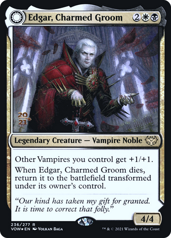 {R} Edgar, Charmed Groom // Edgar Markov's Coffin [Innistrad: Crimson Vow Prerelease Promos][PR VOW 236]