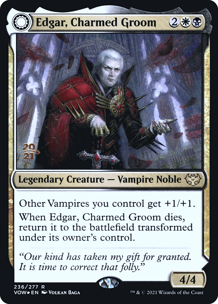 {R} Edgar, Charmed Groom // Edgar Markov's Coffin [Innistrad: Crimson Vow Prerelease Promos][PR VOW 236]