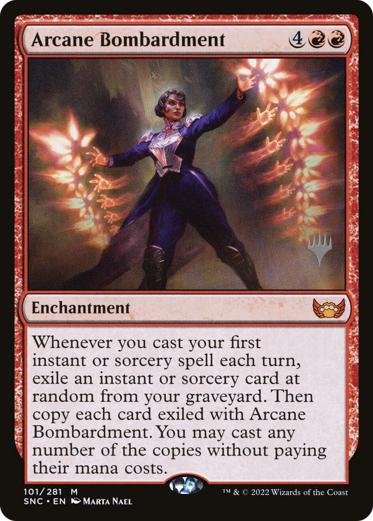 {R} Arcane Bombardment (Promo Pack) [Streets of New Capenna Promos][PP SNC 101]