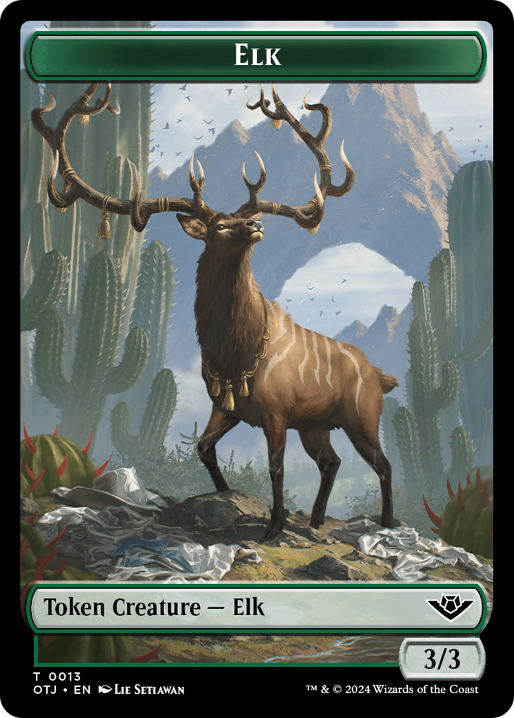 {T} Mercenary // Elk Double-Sided Token [Outlaws of Thunder Junction Tokens][TOTJ 10//13]
