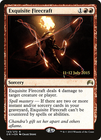 {R} Exquisite Firecraft [Magic Origins Prerelease Promos][PR ORI 143]