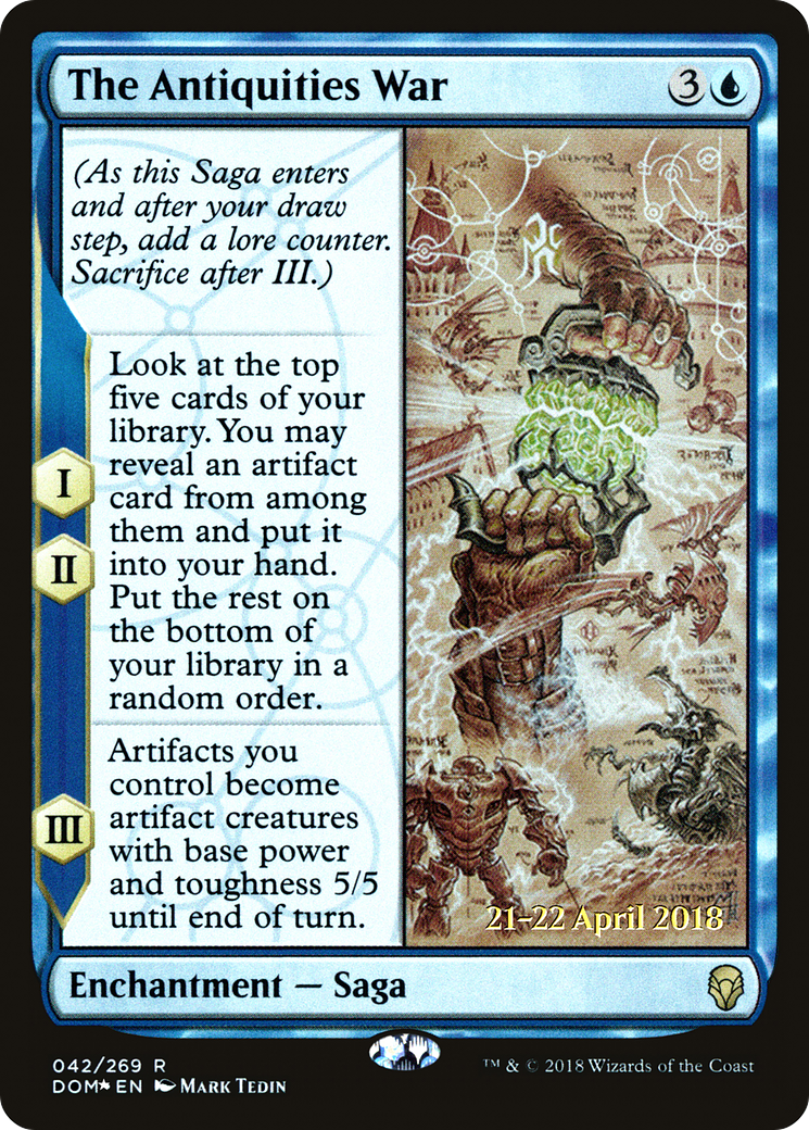 {R} The Antiquities War [Dominaria Prerelease Promos][PR DOM 042] - Misty Mountain Games