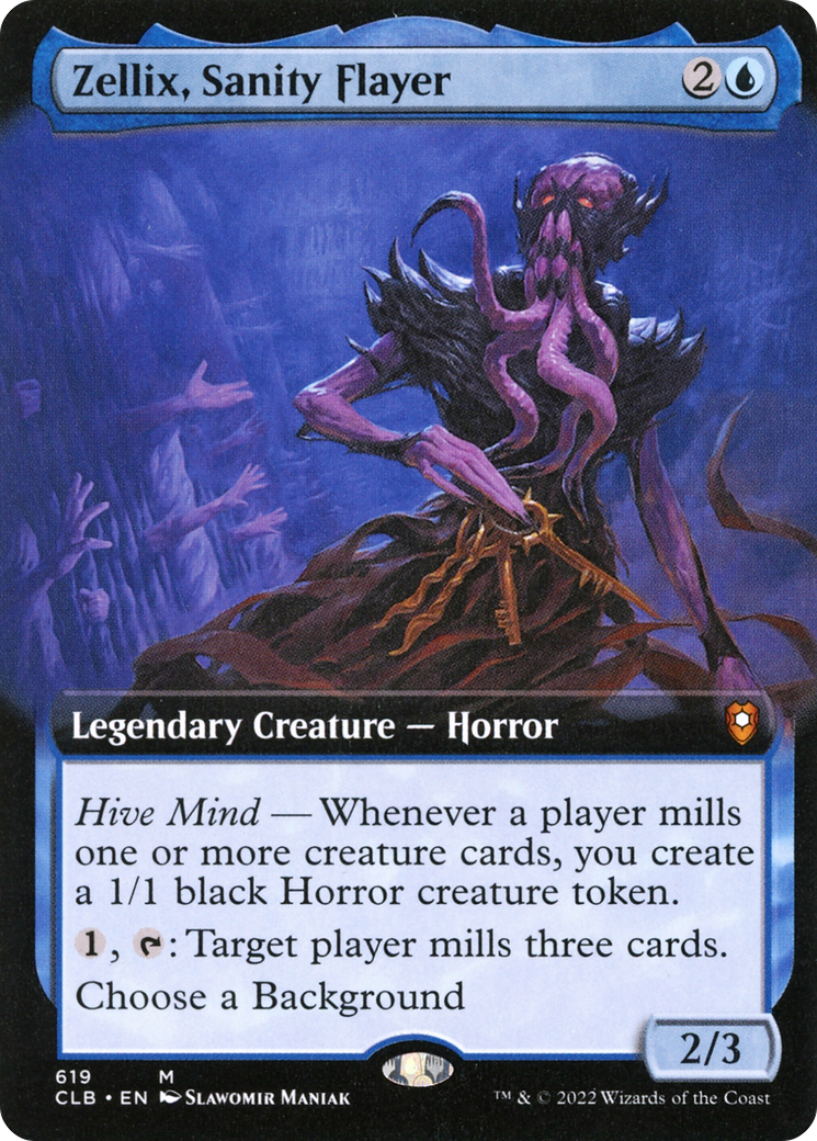 {R} Zellix, Sanity Flayer (Extended Art) [Commander Legends: Battle for Baldur's Gate][CLB 619]