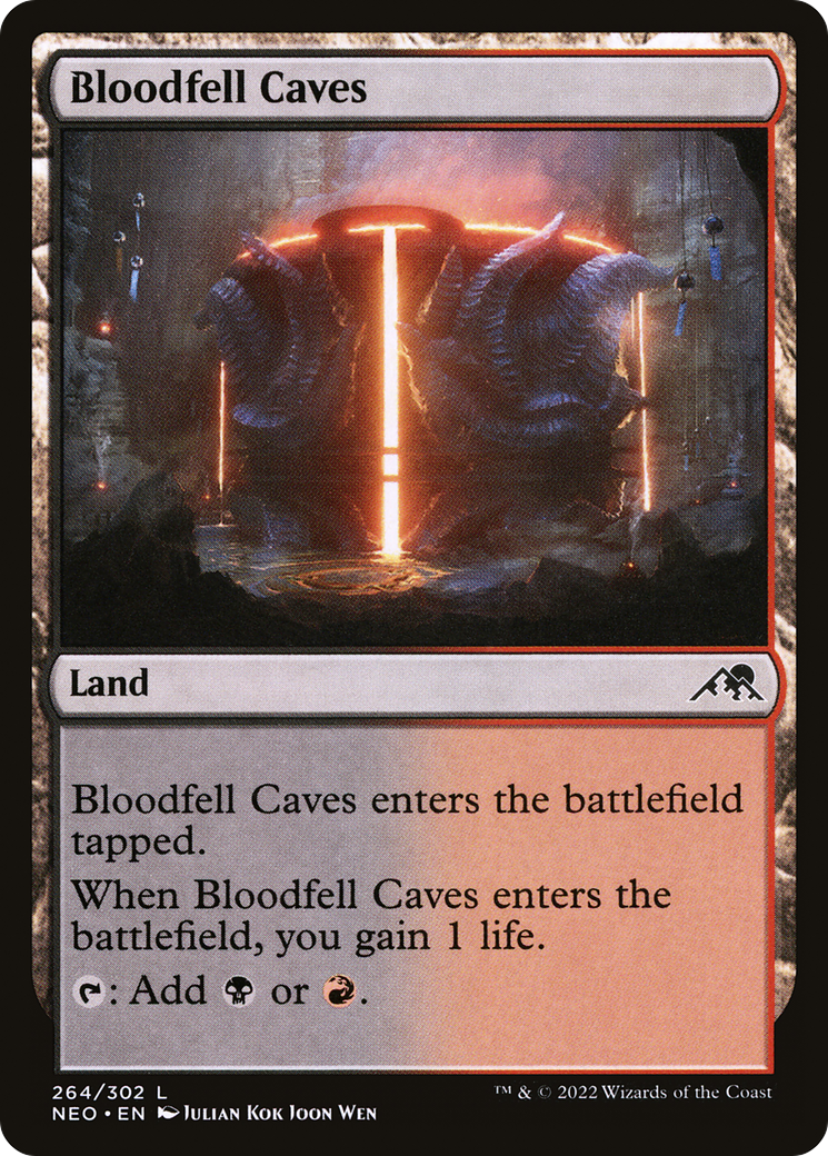 {C} Bloodfell Caves [Kamigawa: Neon Dynasty][NEO 264]