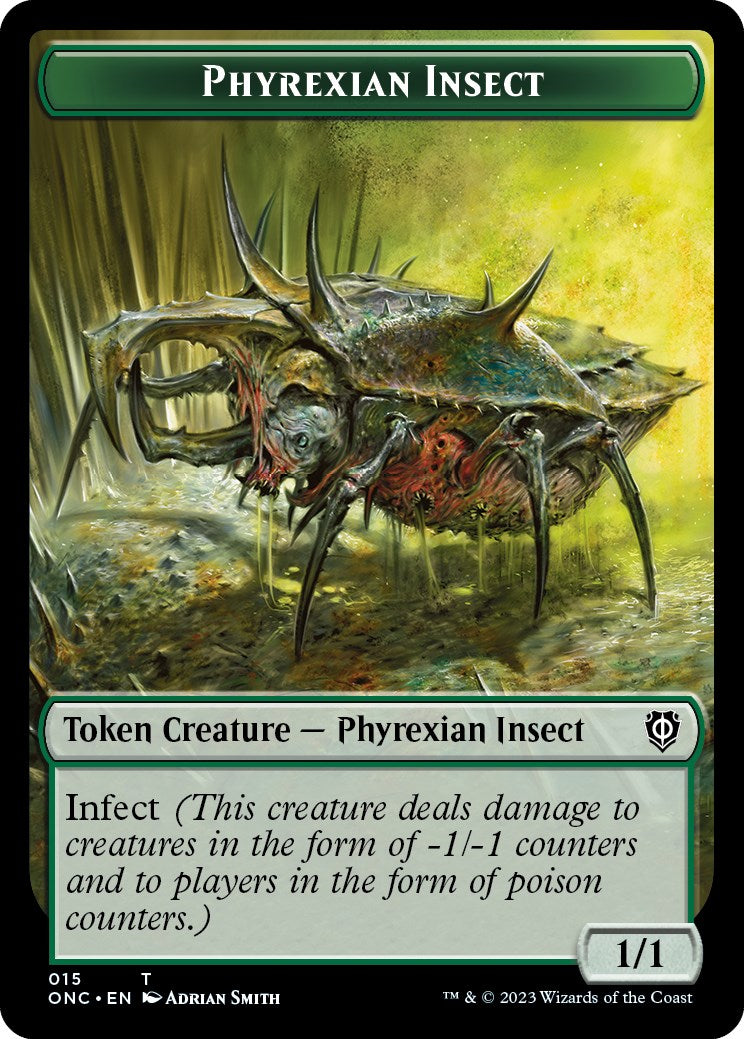 {T} Phyrexian Mite // Phyrexian Insect Double-Sided Token [Phyrexia: All Will Be One Commander][TONC 11//15]