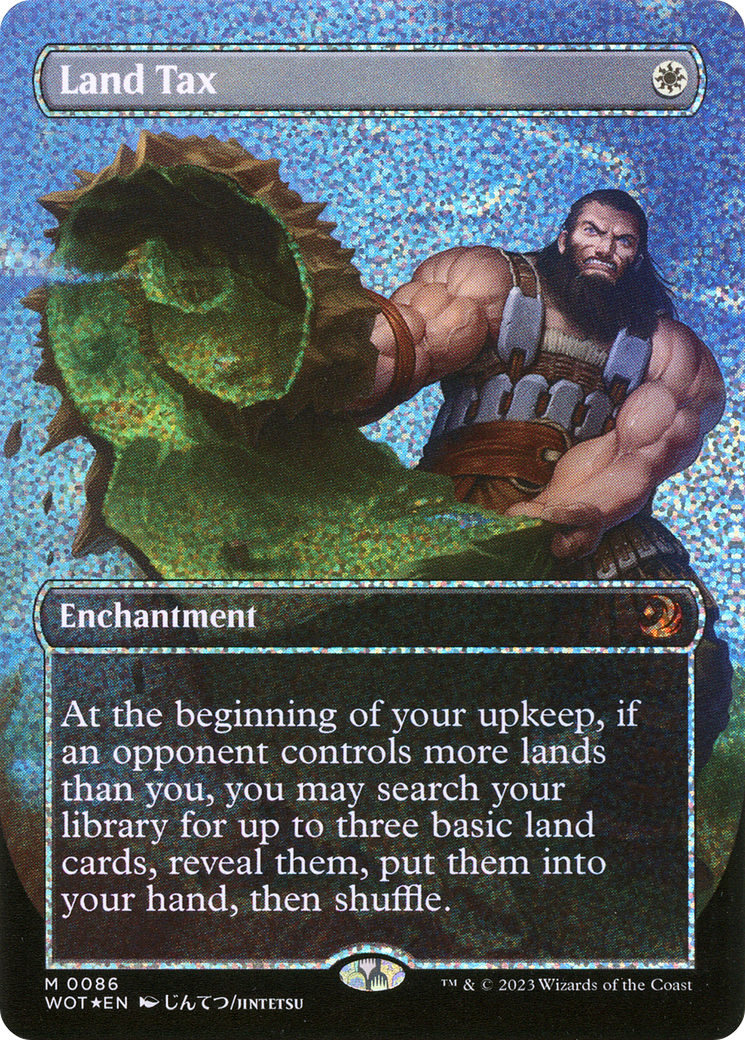 {R} Land Tax (Anime Borderless) (Confetti Foil) [Wilds of Eldraine: Enchanting Tales][WOT 086]