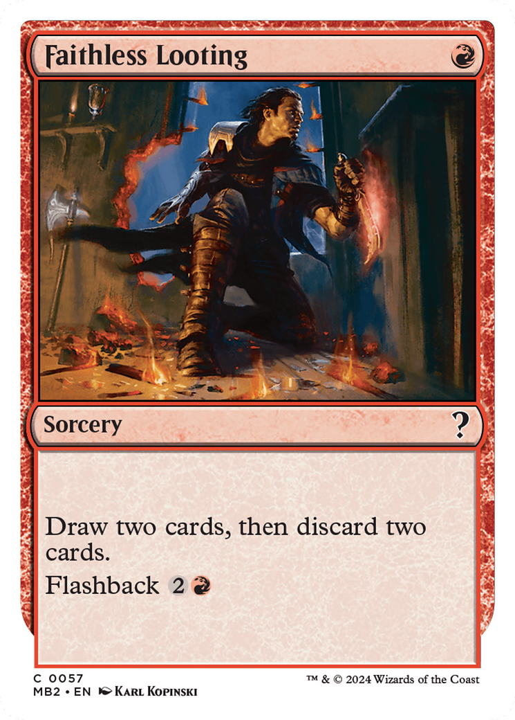 {C} Faithless Looting (White Border) [Mystery Booster 2][MB2 057]