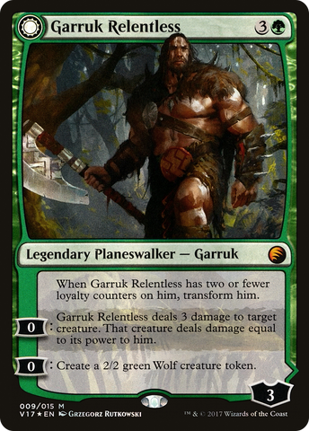 {R} Garruk Relentless // Garruk, the Veil-Cursed [From the Vault: Transform][V17 009]