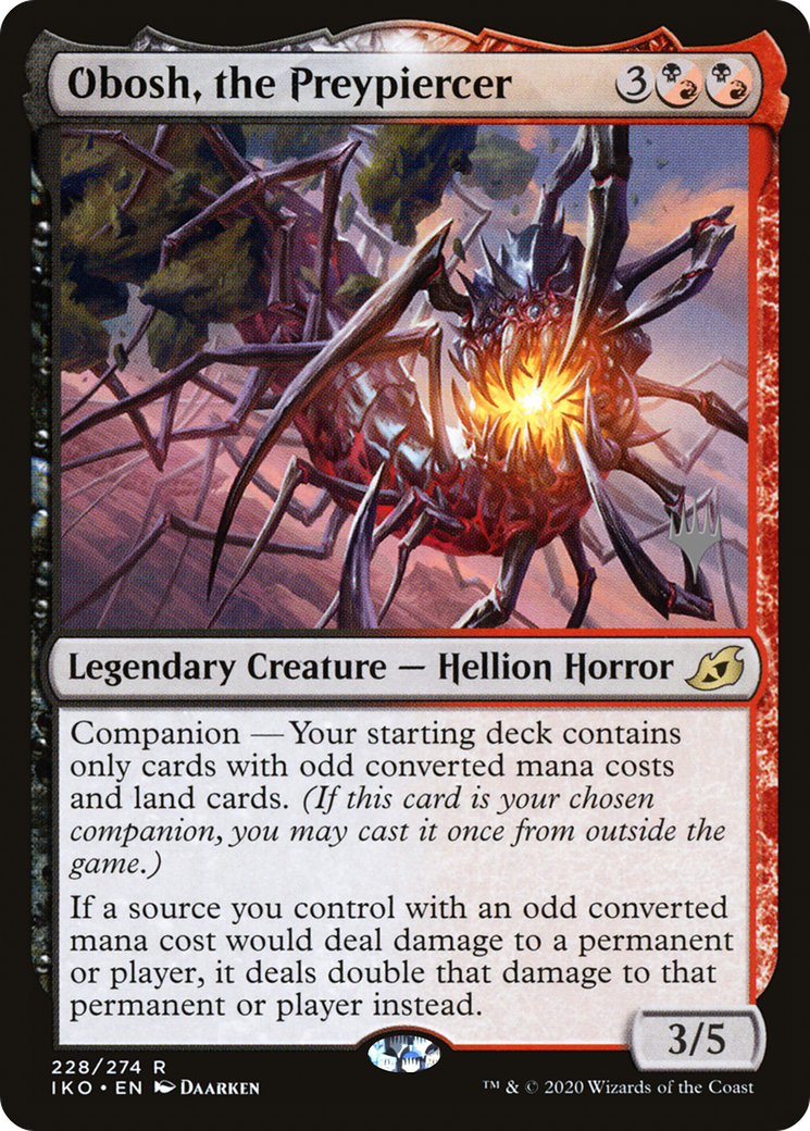 {R} Obosh, the Preypiercer (Promo Pack) [Ikoria: Lair of Behemoths Promos][PP IKO 228]