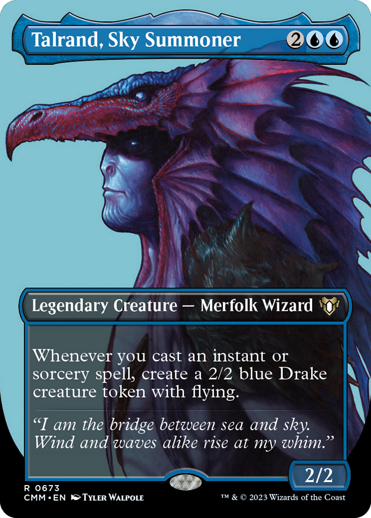 {R} Talrand, Sky Summoner (Borderless Profile) [Commander Masters][CMM 673]