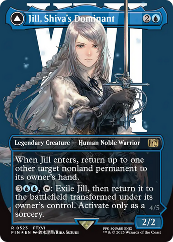 {@R} Jill, Shiva's Dominant // Shiva, Warden of Ice (Borderless) (Surge Foil) [FINAL FANTASY][FIN 523]