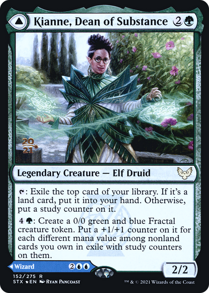{R} Kianne, Dean of Substance // Imbraham, Dean of Theory [Strixhaven: School of Mages Prerelease Promos][PR STX 152]