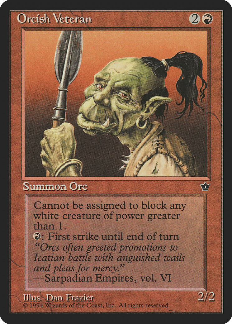 {C} Orcish Veteran (Dan Frazier) [Fallen Empires][FEM 62B]