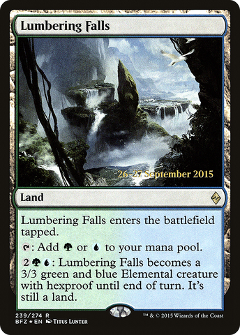 {R} Lumbering Falls [Battle for Zendikar Prerelease Promos][PR BFZ 239]